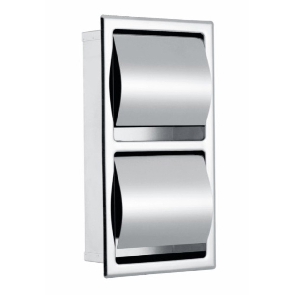 wall concealed double Stainless Steel 304 Toilet Tissue Paper Holder Tissue Paper Dispenser 6608