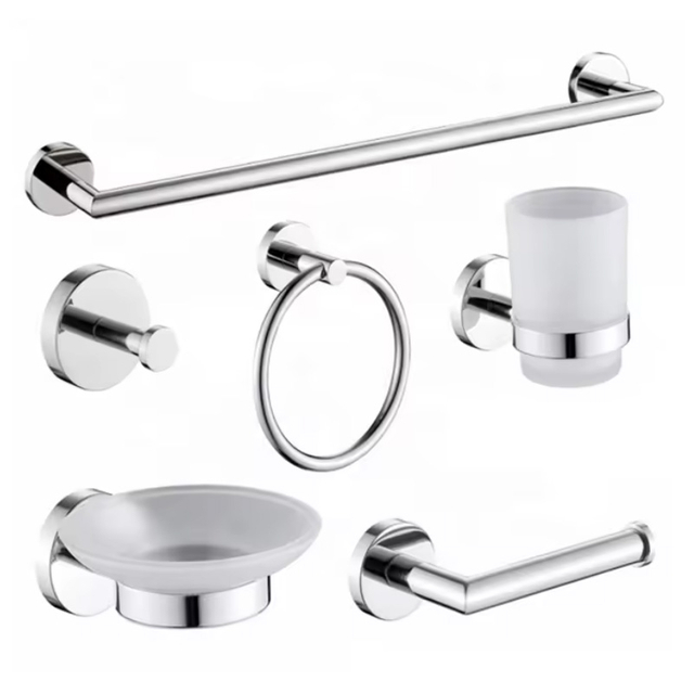Stainless Steel 304 Polished Bathroom Accessories Hardware Sets 78000P