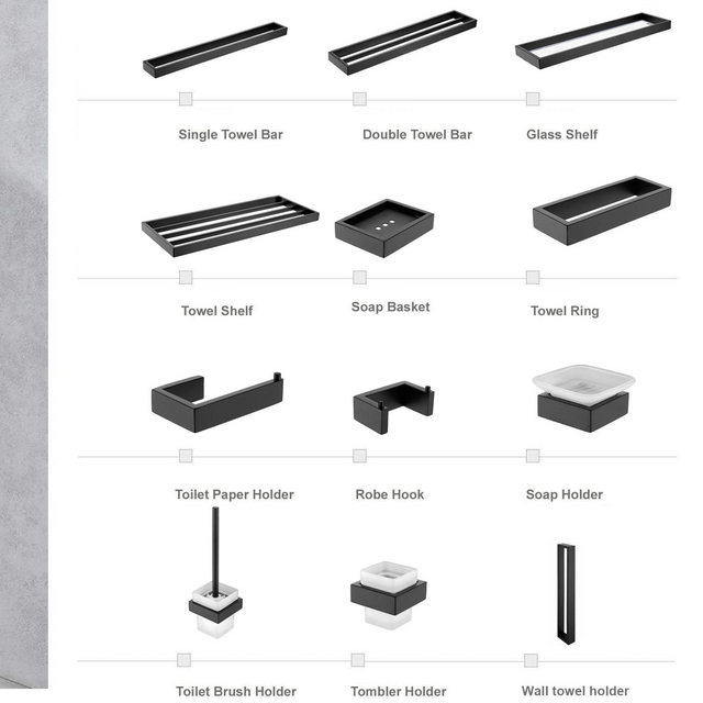 Black Stainless Steel Bathroom Accessories